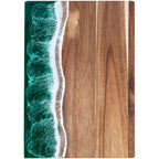 Resin Chopping Board Acacia Wood Ocean Wave Serving Board Wooden Cheese Board with Epoxy Resin Inlay for Kitchen | Charcuterie and Bread