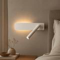 LED Wall Reading Light Bedside Wall Lamp with Rotating Spotlight Arm and Ambient Backlight Dimmable Modern Wall Sconce for Bedroom | Headboard