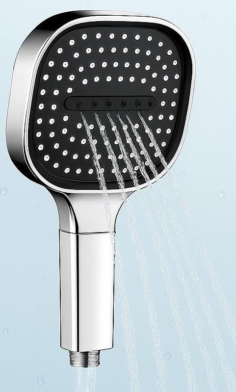 High Pressure Handheld Shower Head with Built-In Filter Square Rain Shower Head with Jet and Massage Spray Modes Universal Fit for Low Water Pressure