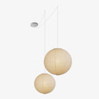 Rice Paper Globe Pendant Lights With Ribbed Shade