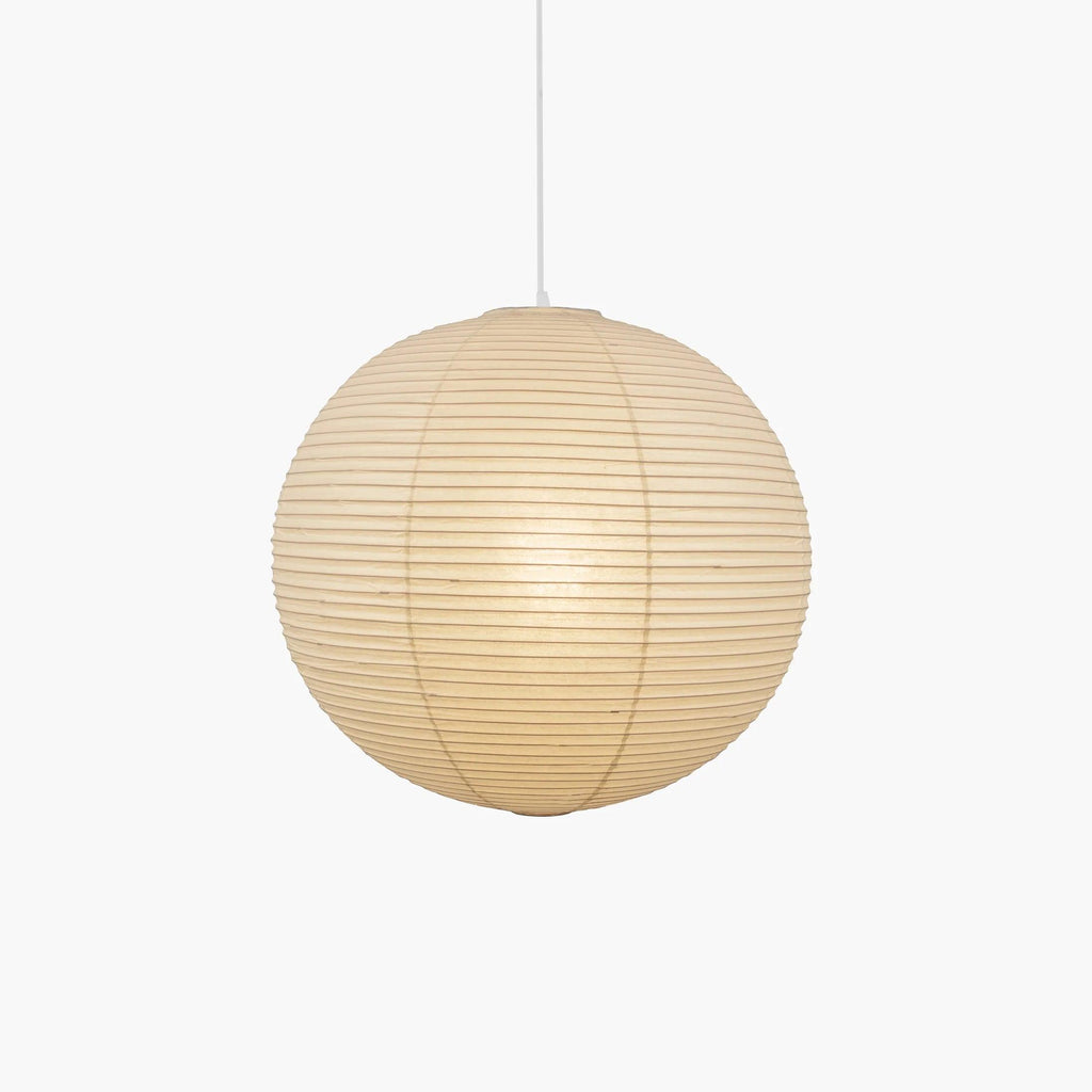 Rice Paper Globe Pendant Lights With Ribbed Shade