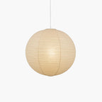 Rice Paper Globe Pendant Lights With Ribbed Shade