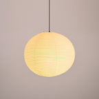 Rice Paper Globe Pendant Lights With Ribbed Shade