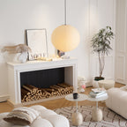 Rice Paper Globe Pendant Lights With Ribbed Shade