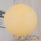 Rice Paper Globe Pendant Lights With Ribbed Shade