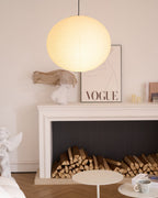 Rice Paper Globe Pendant Lights With Ribbed Shade