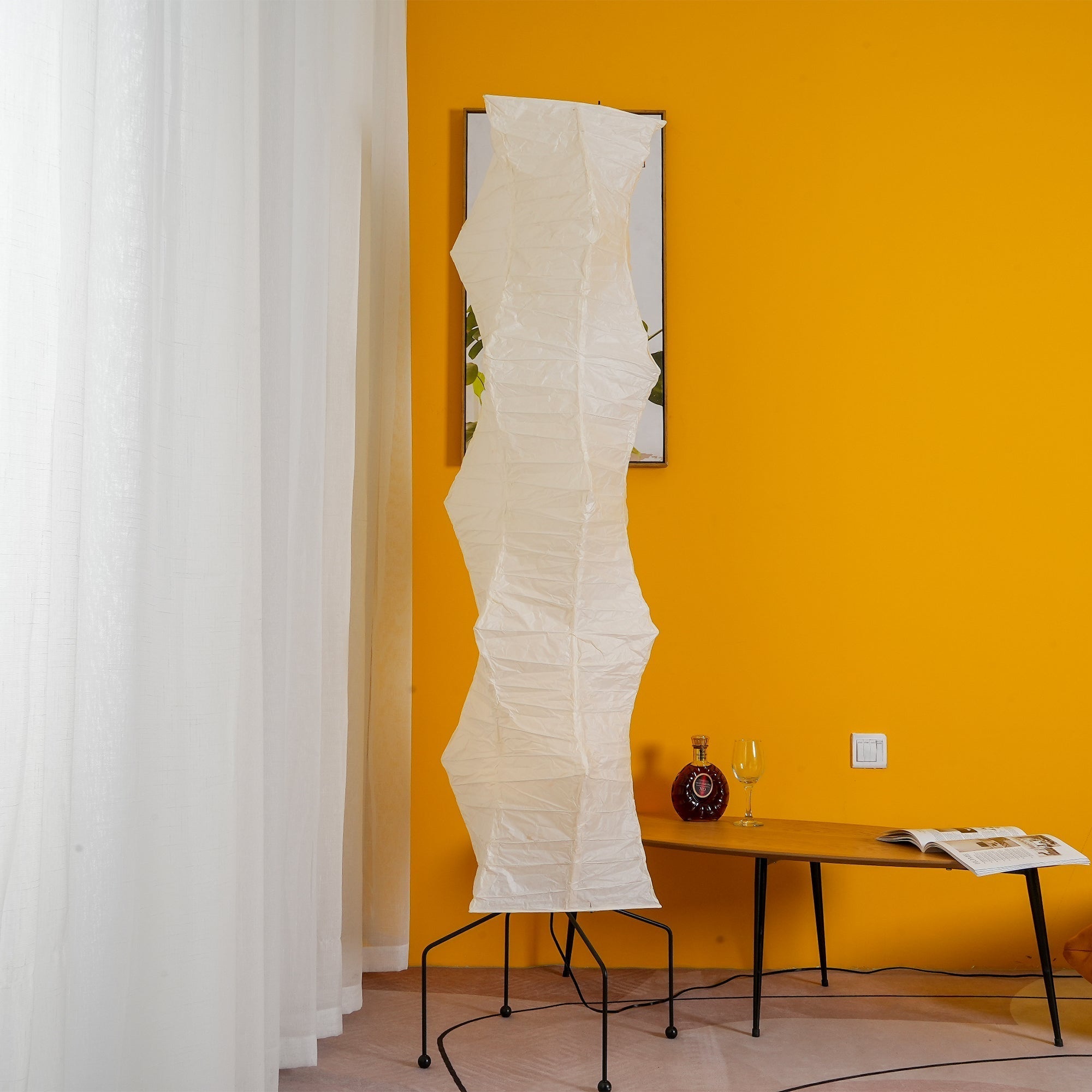 Rice Paper Floor Lamp With Tripod Stand