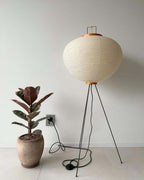 Rice Paper Floor Lamp With Tripod Stand