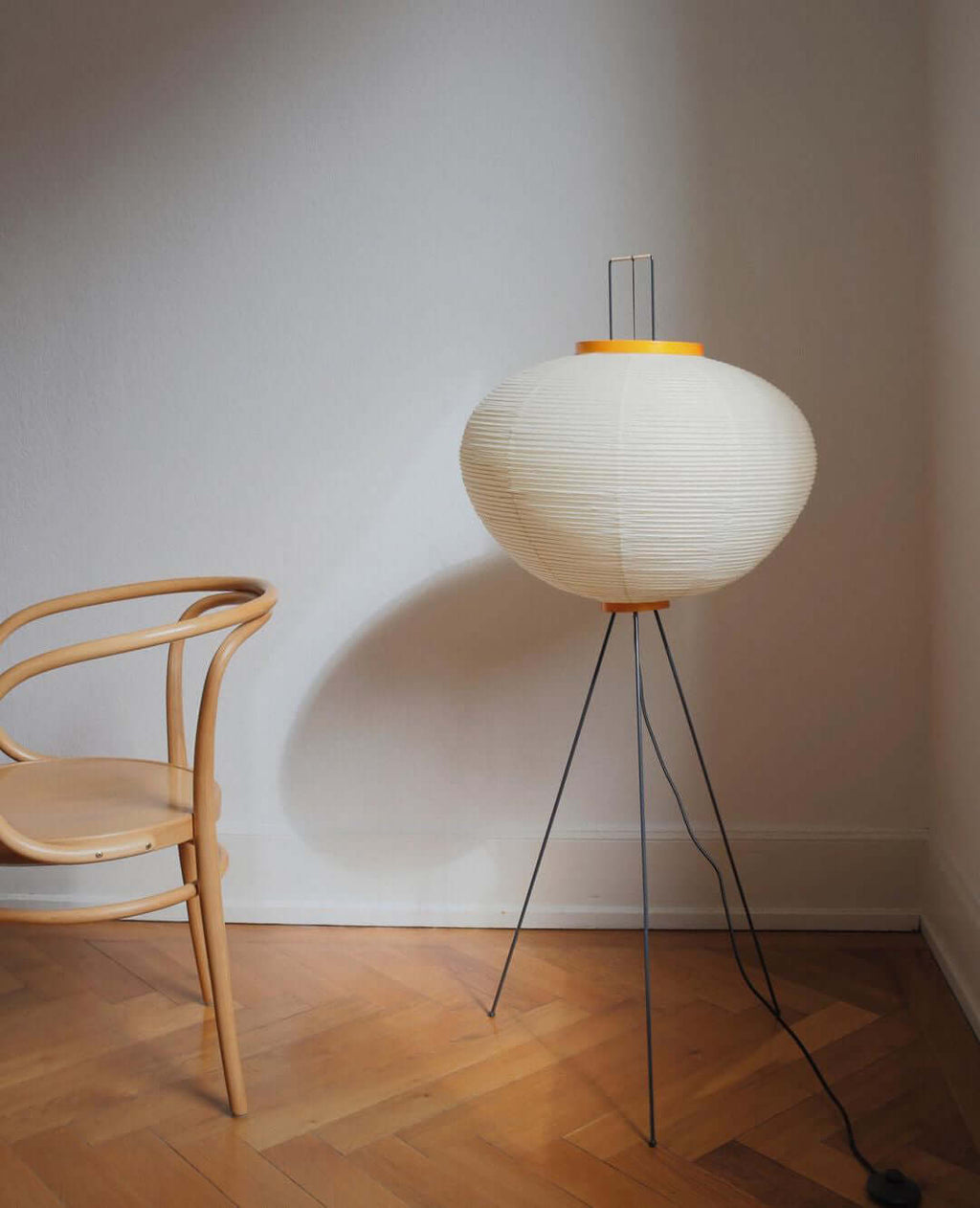 Rice Paper Floor Lamp With Tripod Stand