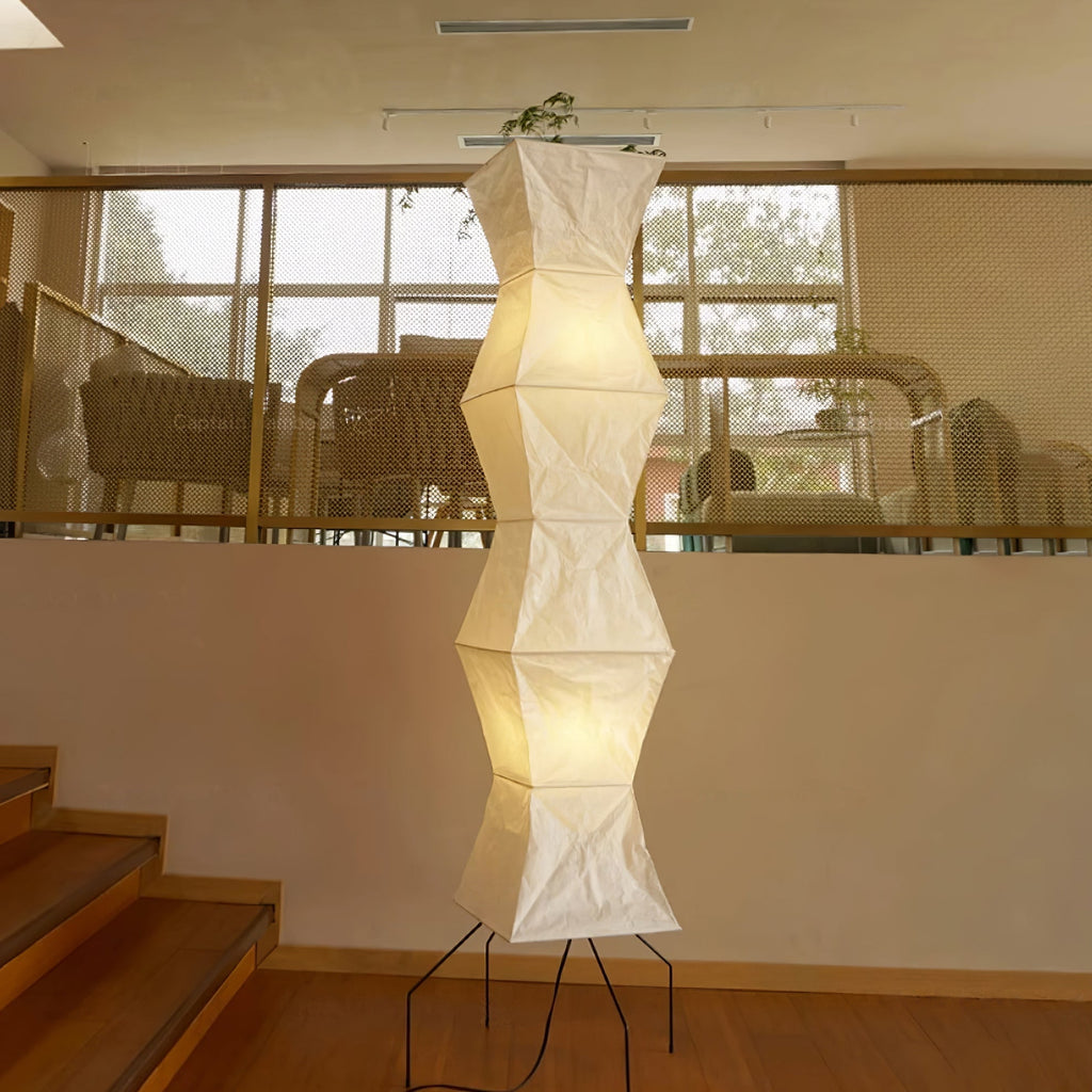 Rice Paper Floor Lamp With Tripod Stand