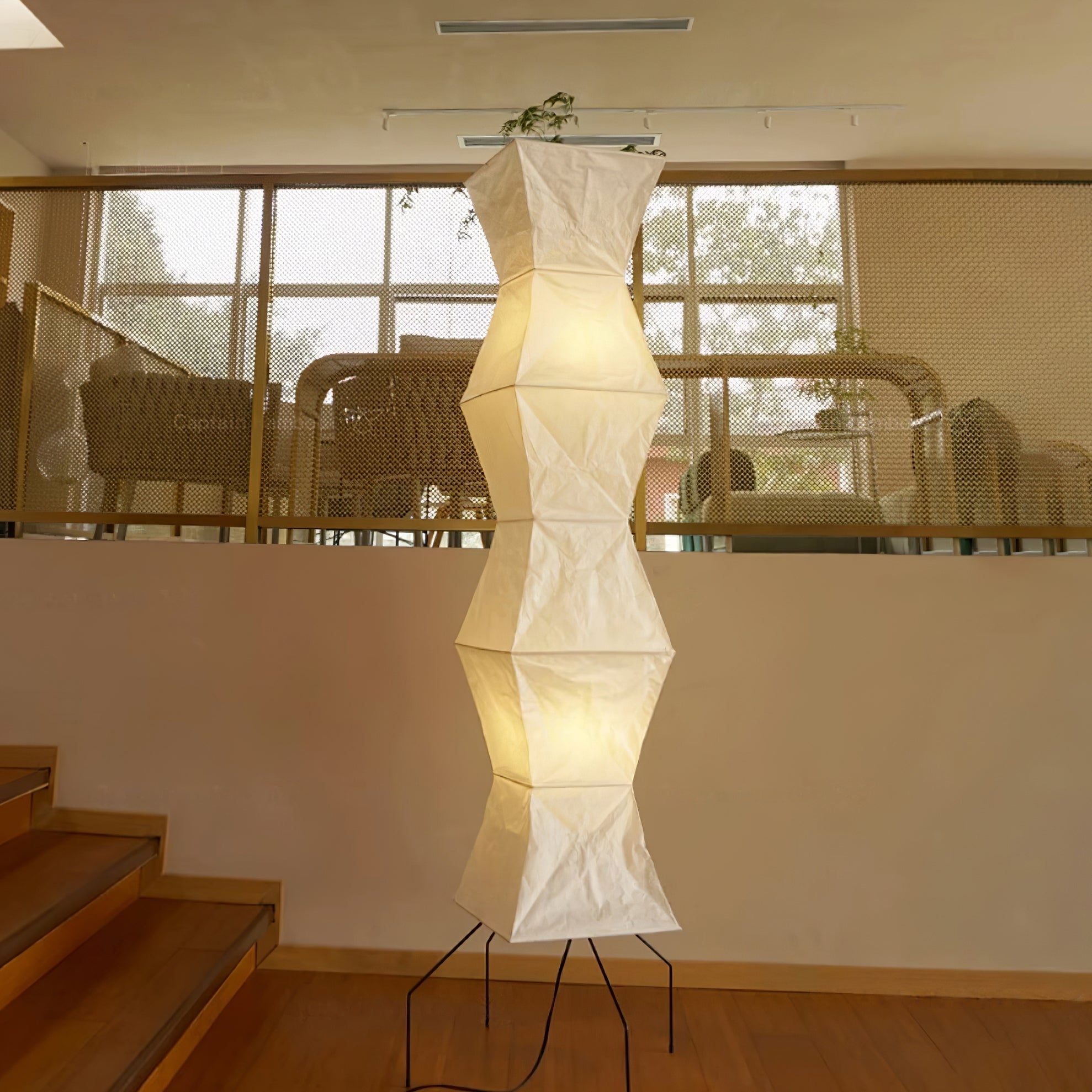 Rice Paper Floor Lamp With Tripod Stand