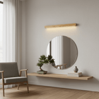 Minimalist Linear Wood Wall Light With Soft Downlight