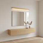 Minimalist Linear Wood Wall Light With Soft Downlight