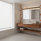 Minimalist Linear Wood Wall Light With Soft Downlight