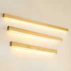 Minimalist Linear Wood Wall Light With Soft Downlight
