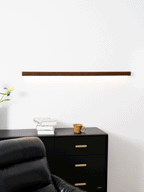 Minimalist Linear Wood Wall Light With Soft Downlight