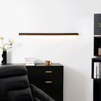 Minimalist Linear Wood Wall Light With Soft Downlight
