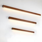 Minimalist Linear Wood Wall Light With Soft Downlight
