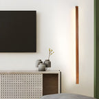 Minimalist Linear Wood Wall Light With Soft Downlight