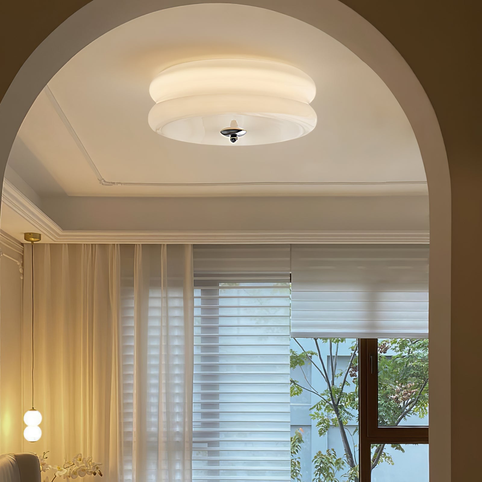 Art Deco Vintage Glass Flush Mount Ceiling Light