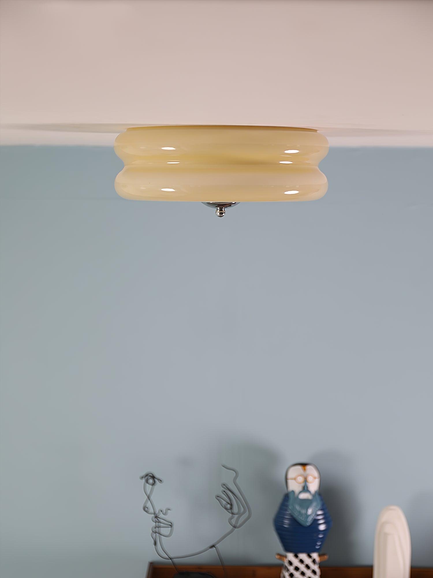 Art Deco Vintage Glass Flush Mount Ceiling Light