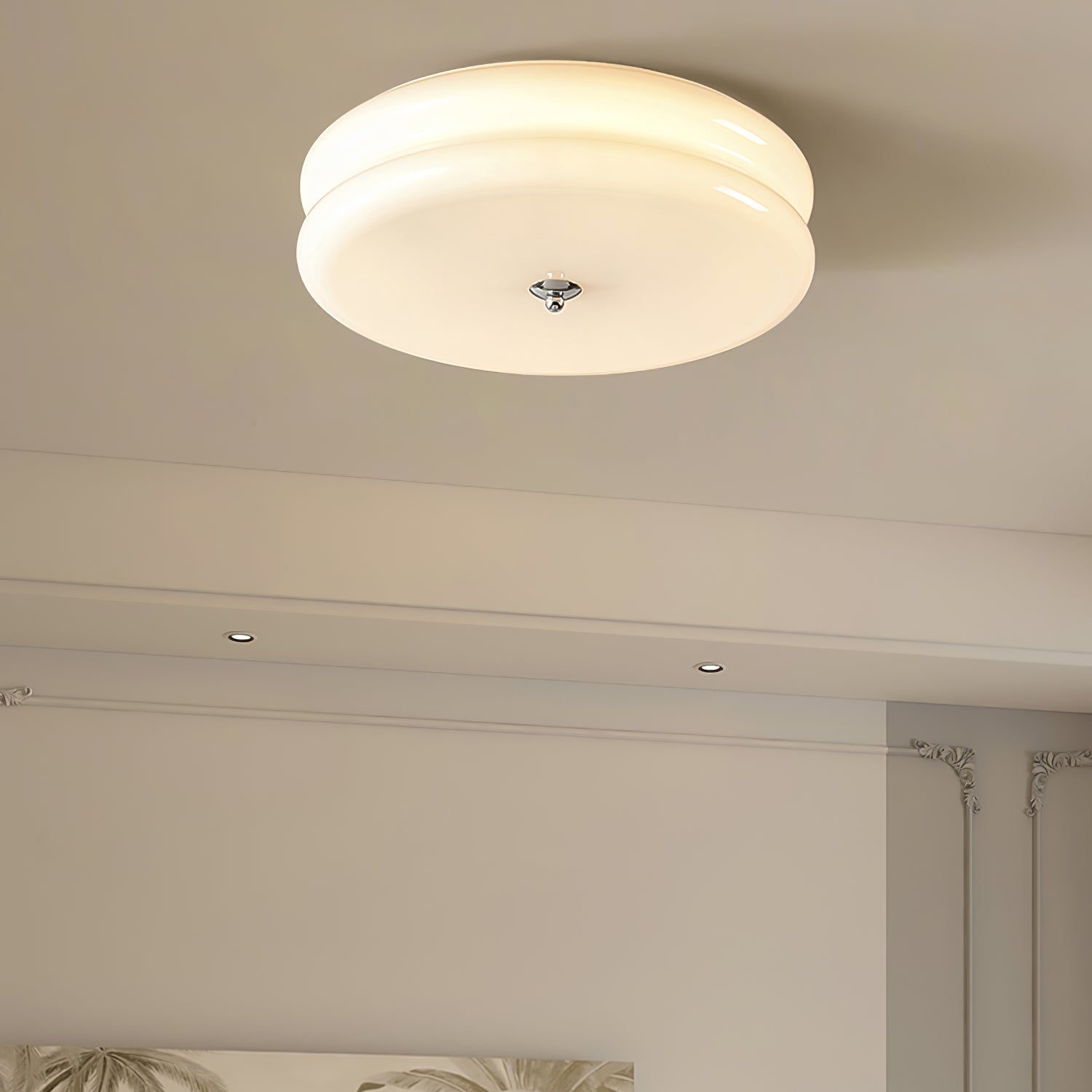 Art Deco Vintage Glass Flush Mount Ceiling Light