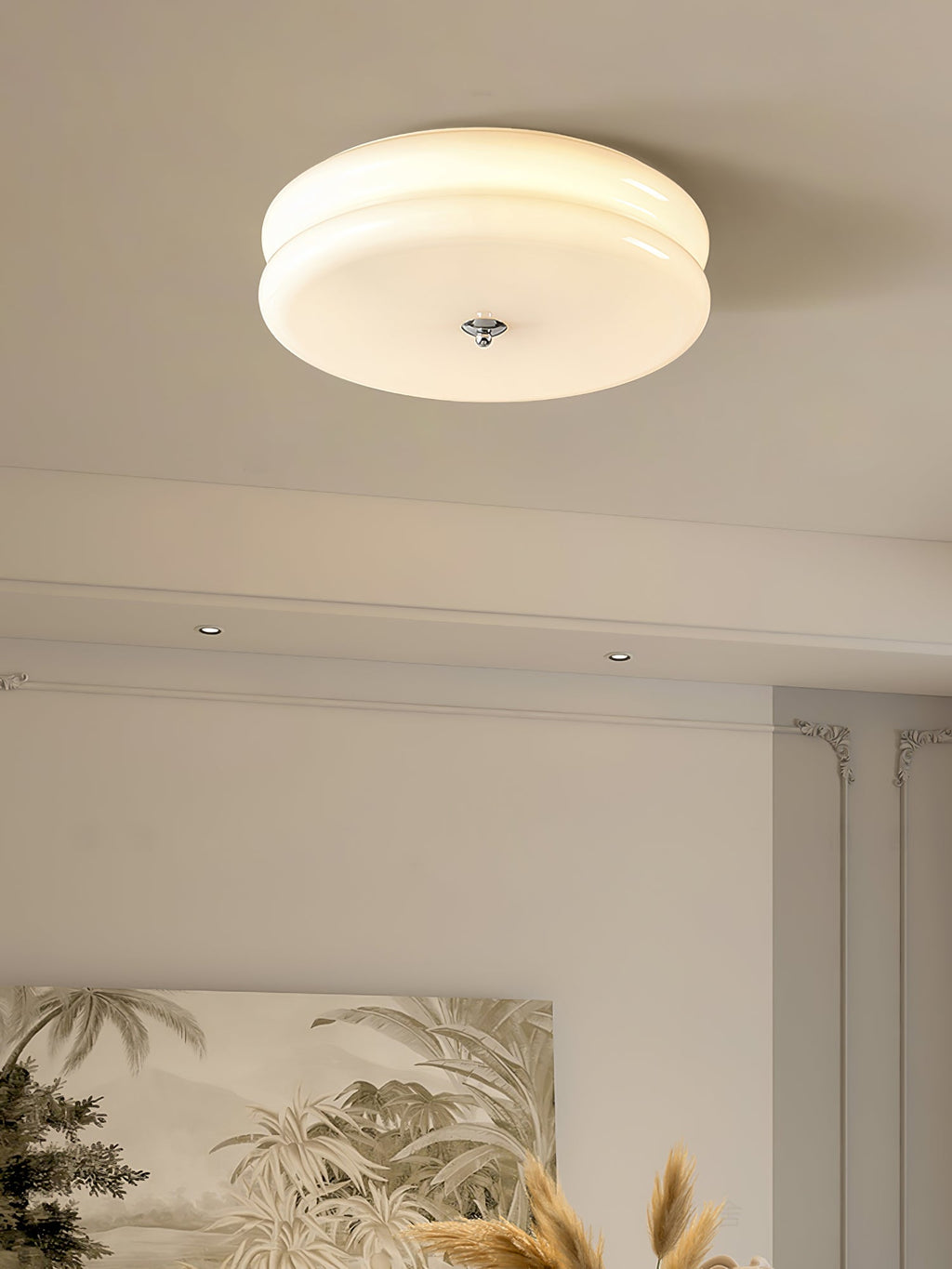 Art Deco Vintage Glass Flush Mount Ceiling Light