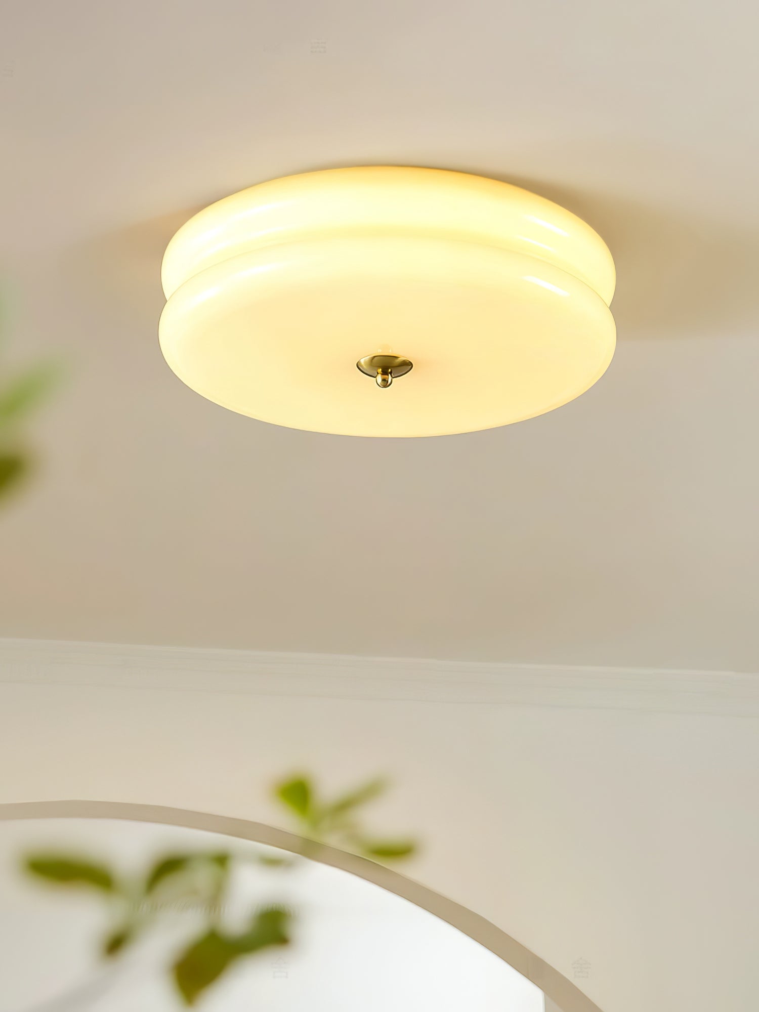 Art Deco Vintage Glass Flush Mount Ceiling Light