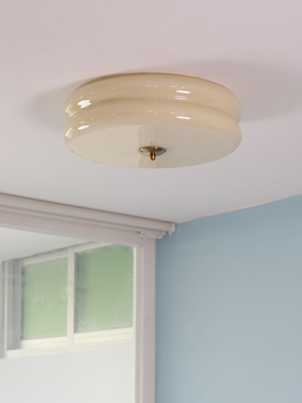 Art Deco Vintage Glass Flush Mount Ceiling Light