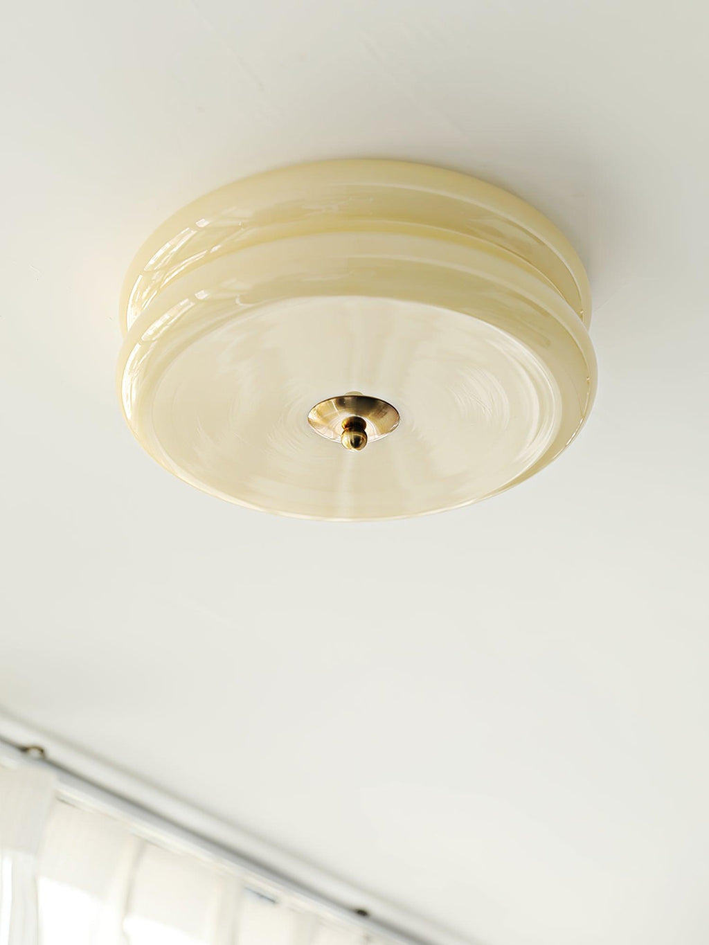 Art Deco Vintage Glass Flush Mount Ceiling Light