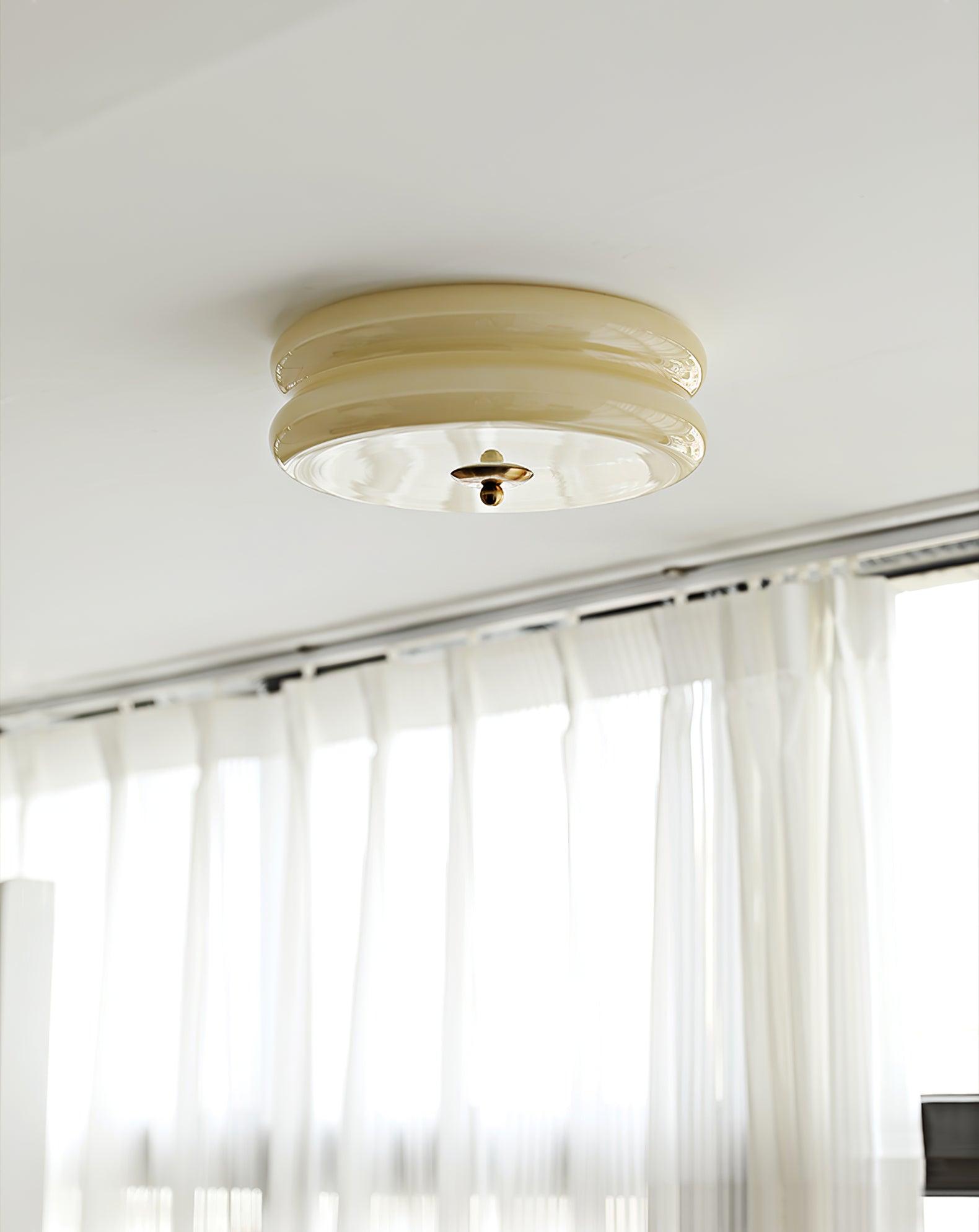 Art Deco Vintage Glass Flush Mount Ceiling Light