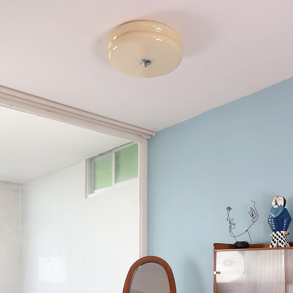Art Deco Vintage Glass Flush Mount Ceiling Light