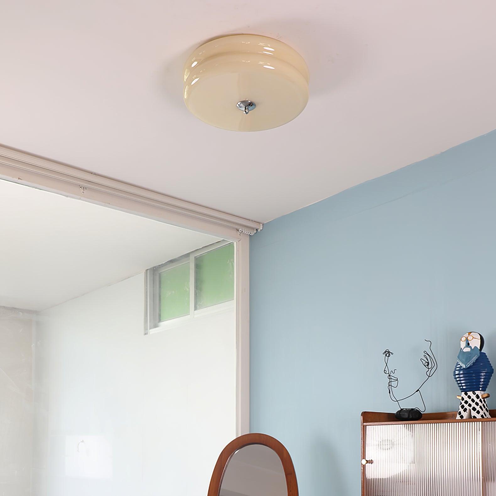 Art Deco Vintage Glass Flush Mount Ceiling Light