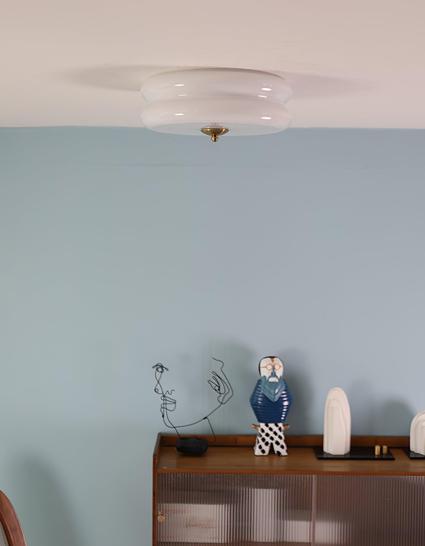 Art Deco Vintage Glass Flush Mount Ceiling Light