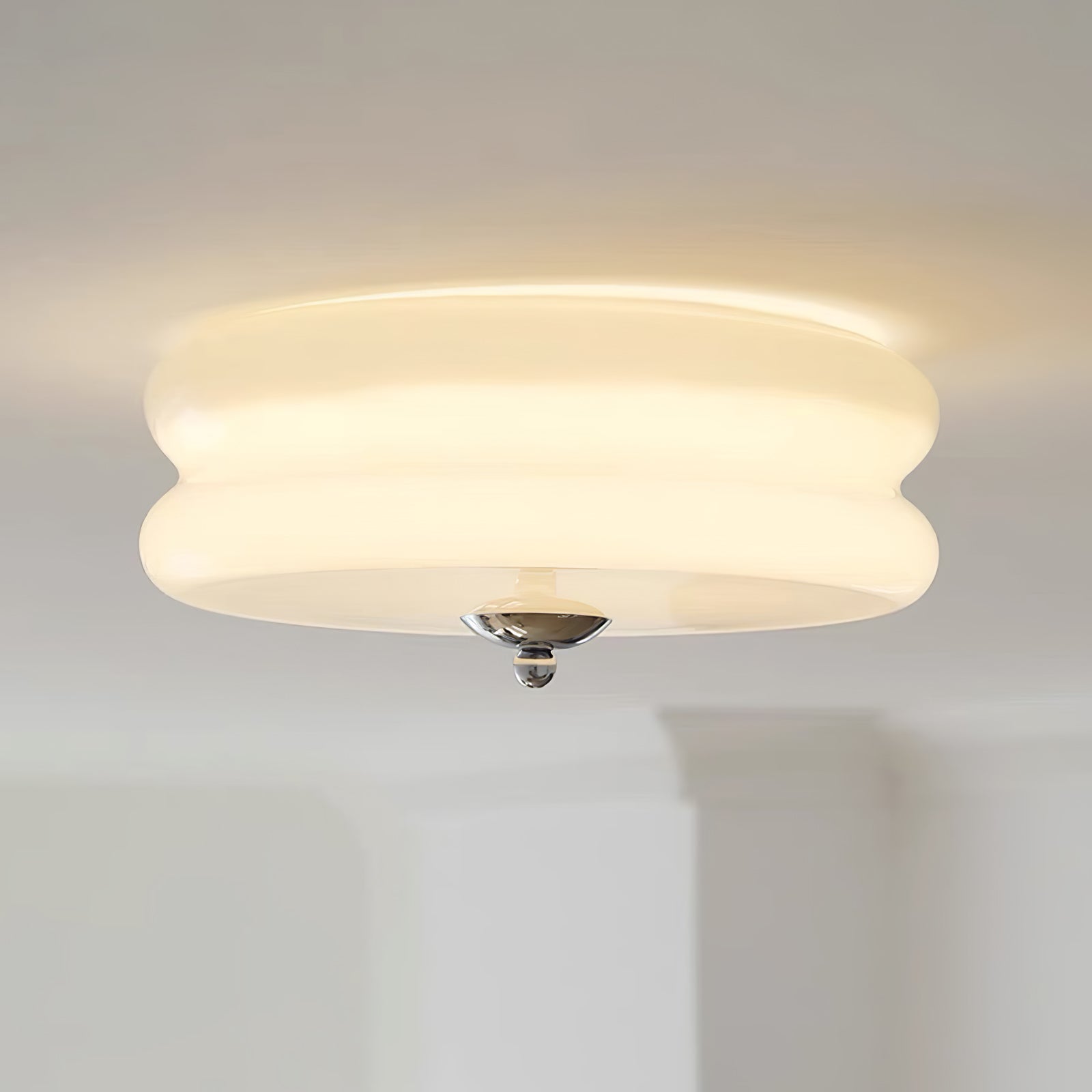 Art Deco Vintage Glass Flush Mount Ceiling Light