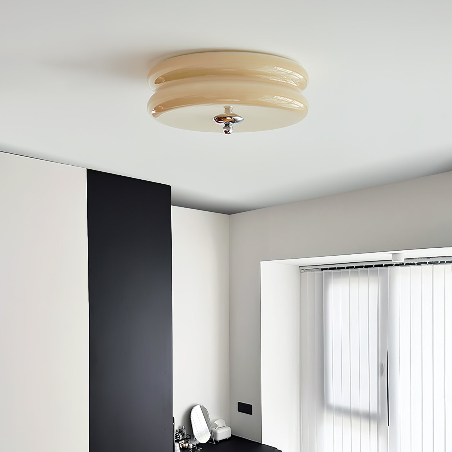 Art Deco Vintage Glass Flush Mount Ceiling Light