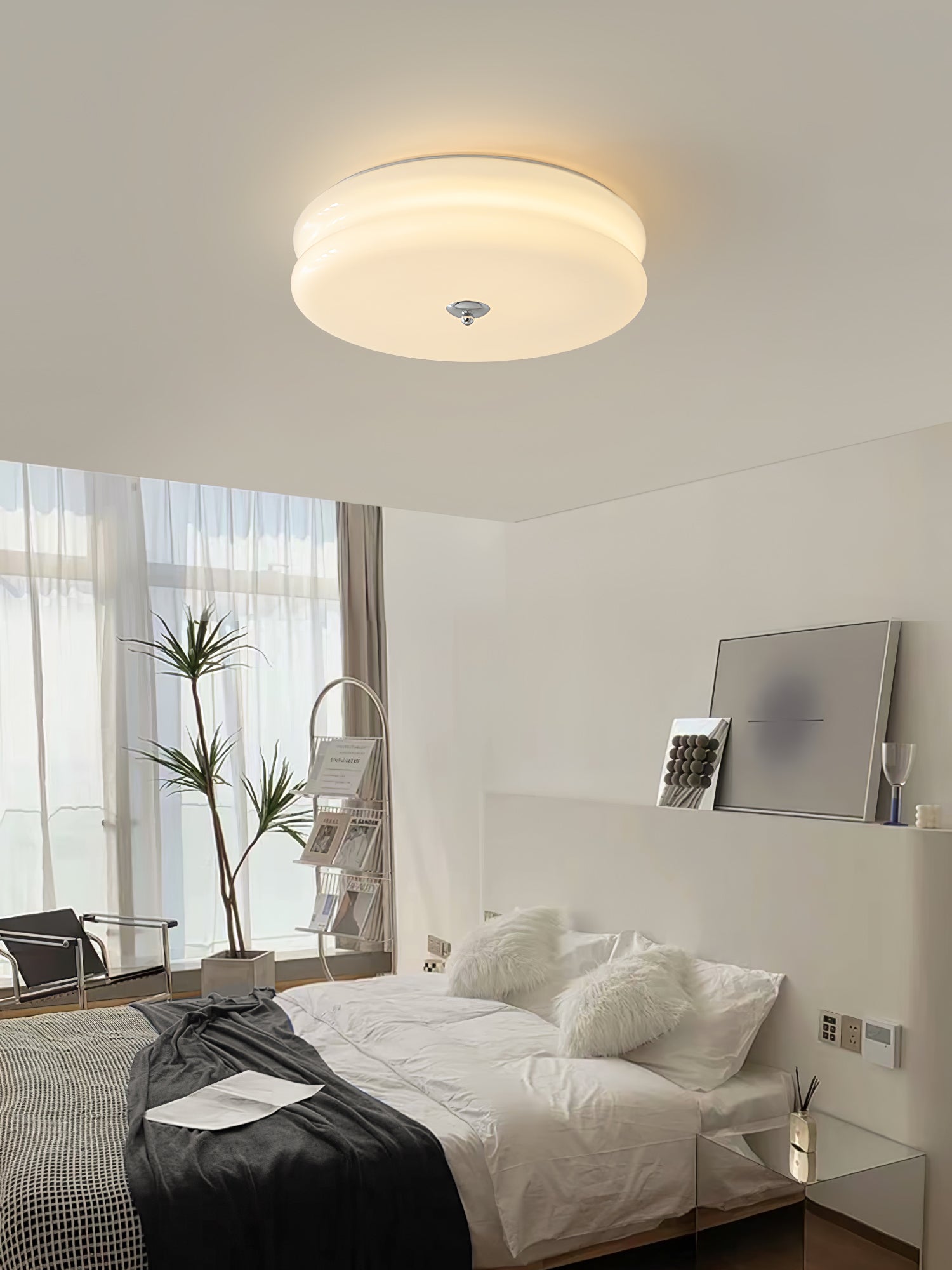 Art Deco Vintage Glass Flush Mount Ceiling Light
