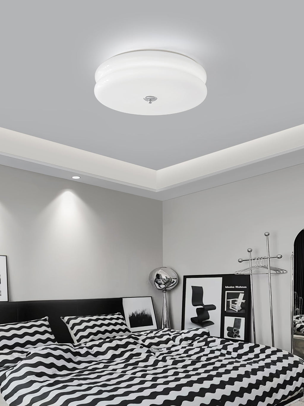 Art Deco Vintage Glass Flush Mount Ceiling Light