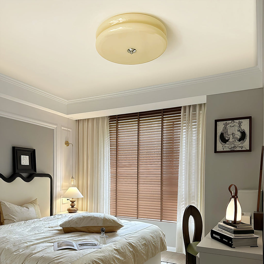 Art Deco Vintage Glass Flush Mount Ceiling Light