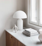 Mushroom Dome Metal Table Lamp With Sculptural Base