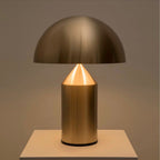 Mushroom Dome Metal Table Lamp With Sculptural Base