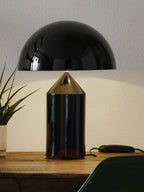 Mushroom Dome Metal Table Lamp With Sculptural Base