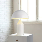 Mushroom Dome Metal Table Lamp With Sculptural Base