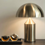 Mushroom Dome Metal Table Lamp With Sculptural Base