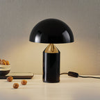 Mushroom Dome Metal Table Lamp With Sculptural Base