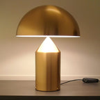 Mushroom Dome Metal Table Lamp With Sculptural Base