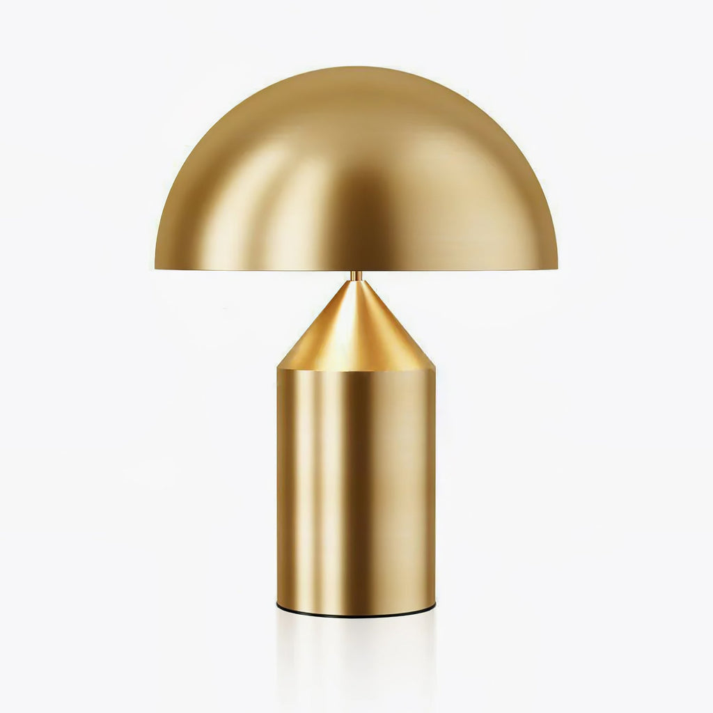 Mushroom Dome Metal Table Lamp With Sculptural Base
