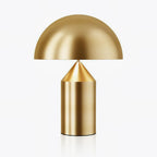 Mushroom Dome Metal Table Lamp With Sculptural Base