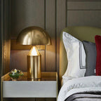 Mushroom Dome Metal Table Lamp With Sculptural Base
