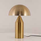 Mushroom Dome Metal Table Lamp With Sculptural Base